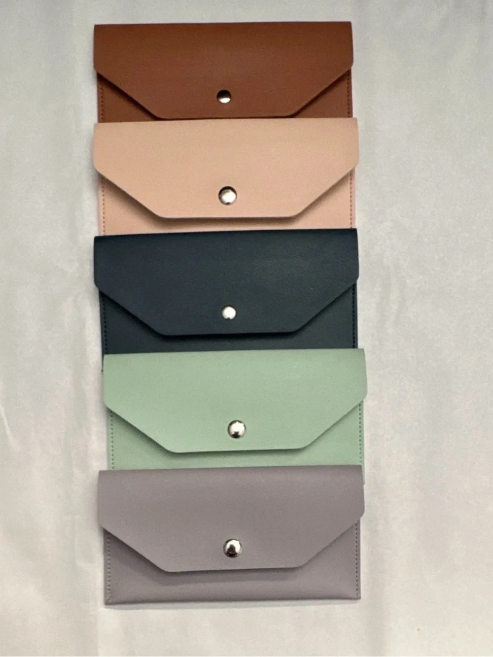 Women's Envelope Wallet Set — Brown, Blush Pink, Black, Mint, Gray